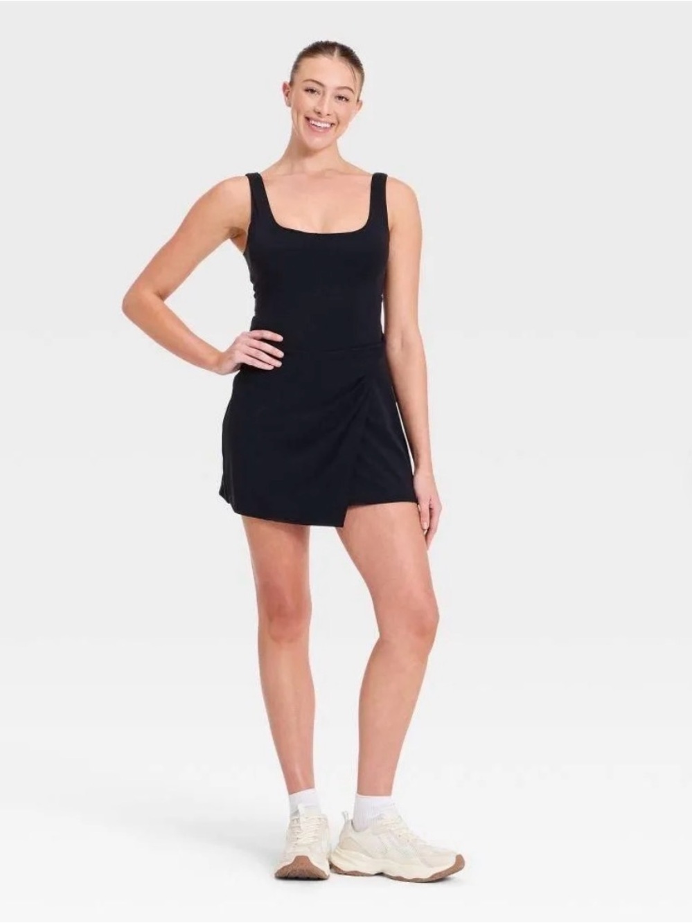 Women's Knit Side-Tie Active Dress - JoyLab Black